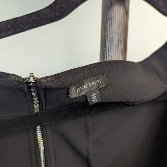 Black Pleather Dynamite Off-the-Shoulder Vneck Bustier s:L - Picture 3 of 6